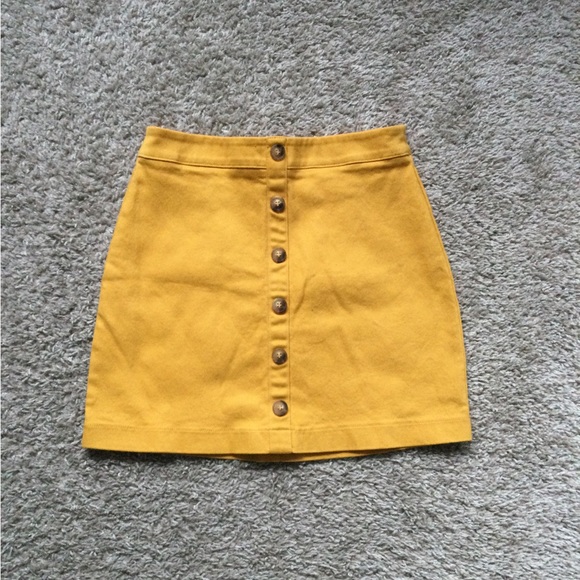 Forever 21 Mustard Yellow Mini Skirt - Picture 8 of 11